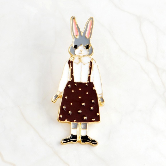 New bunny fox cat animal pin brooch - Picture 5 of 8